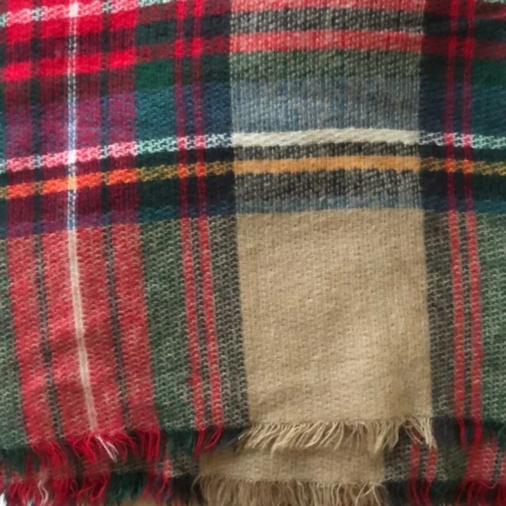Vici Ava Plaid Blanket Wrap Shawl Scarf